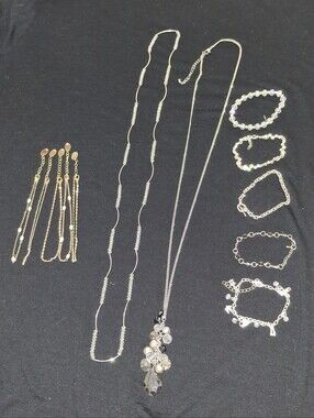 Mixed Metal Cluster Pendant Necklace in Gold & Silver